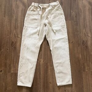 So Me Barrel Drawstring Pants Vintage Oatmeal‎ Cream Tapered Boutique Boho Small